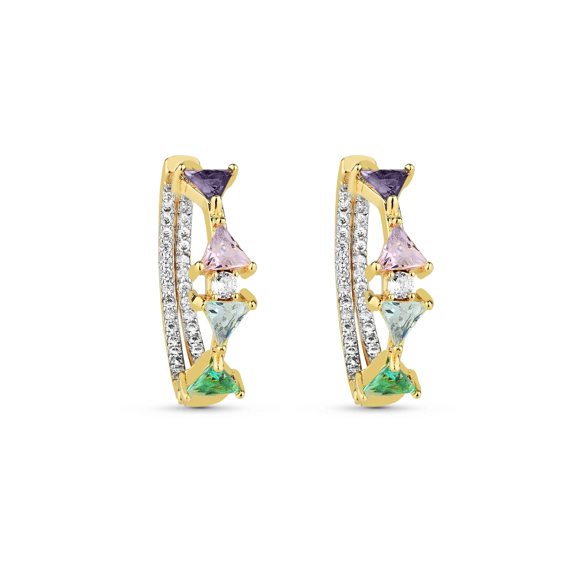 Royal Perfection I, earrings in 18k gold filled on palladium base - view 2
