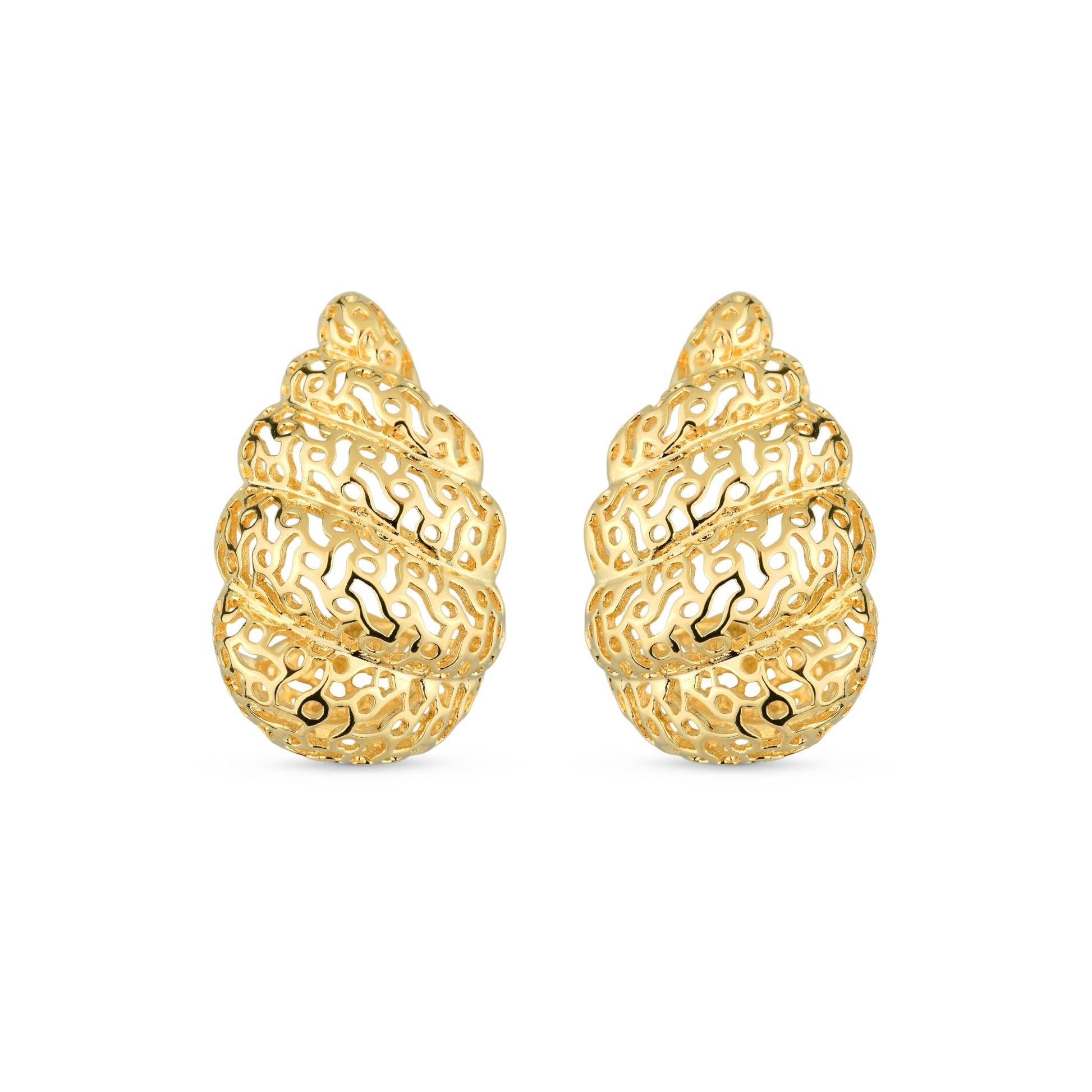 Mystic Seashell, earrings in 18k gold filled on palladium base