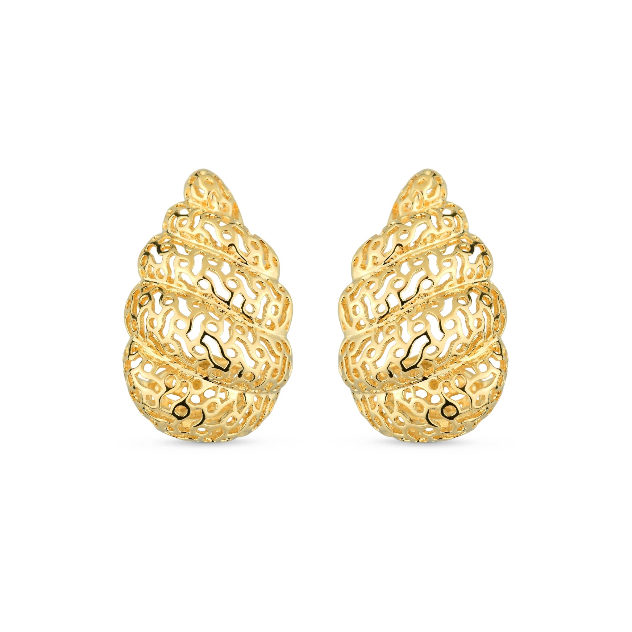 Mystic Seashell, earrings in 18k gold filled on palladium base