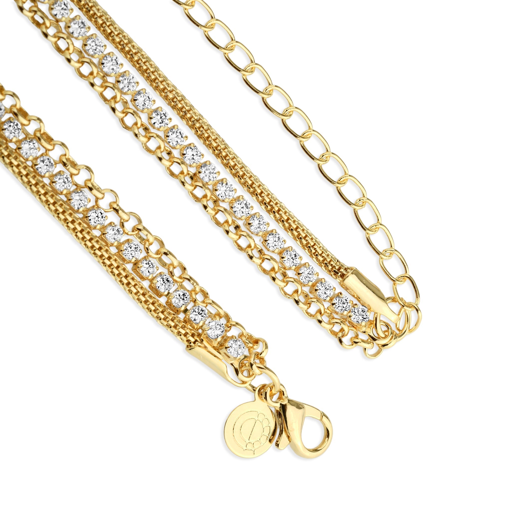 Triple Shine Bracelet in 18k gold filled on palladium base