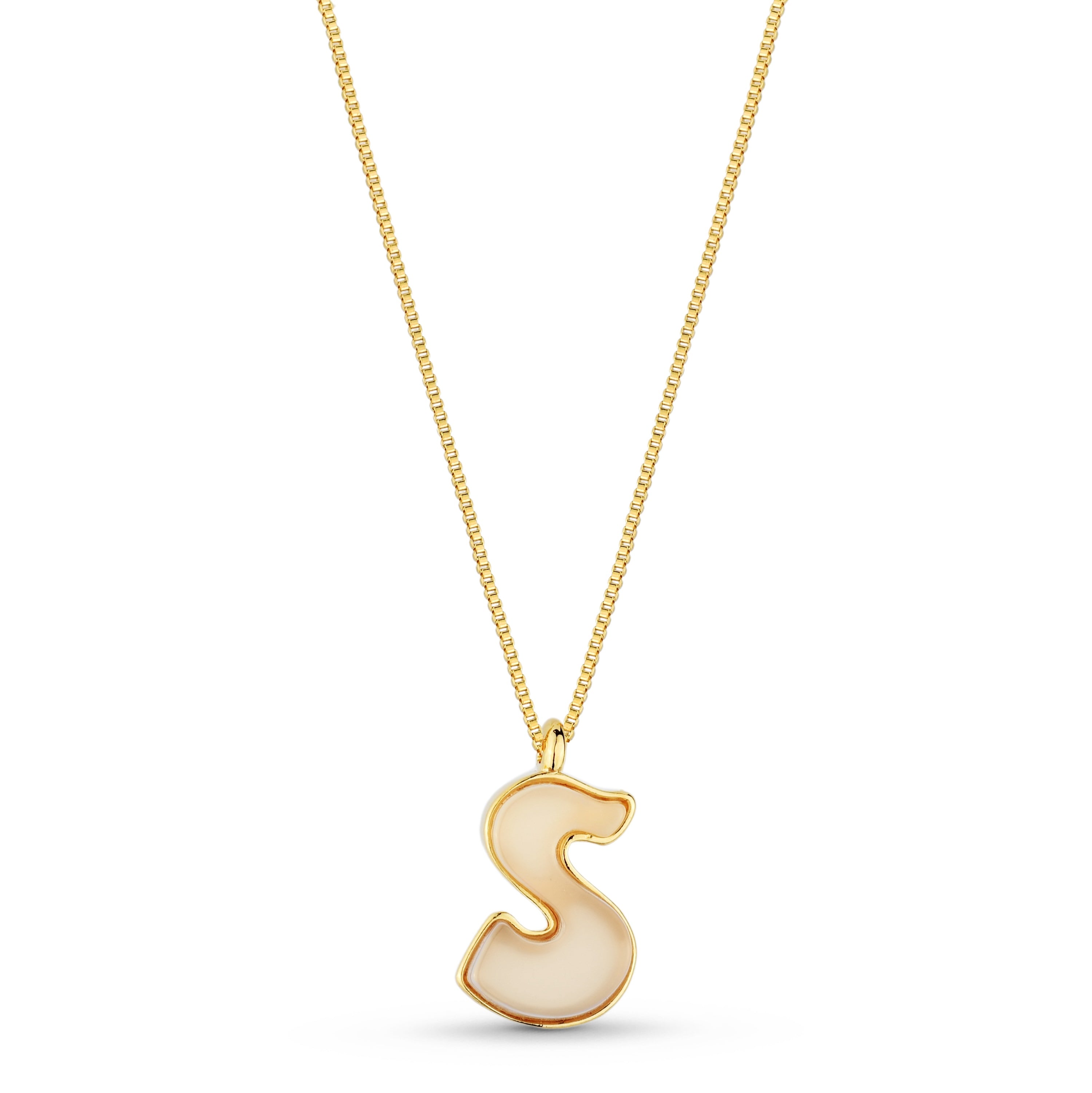 Letter S with White Agata