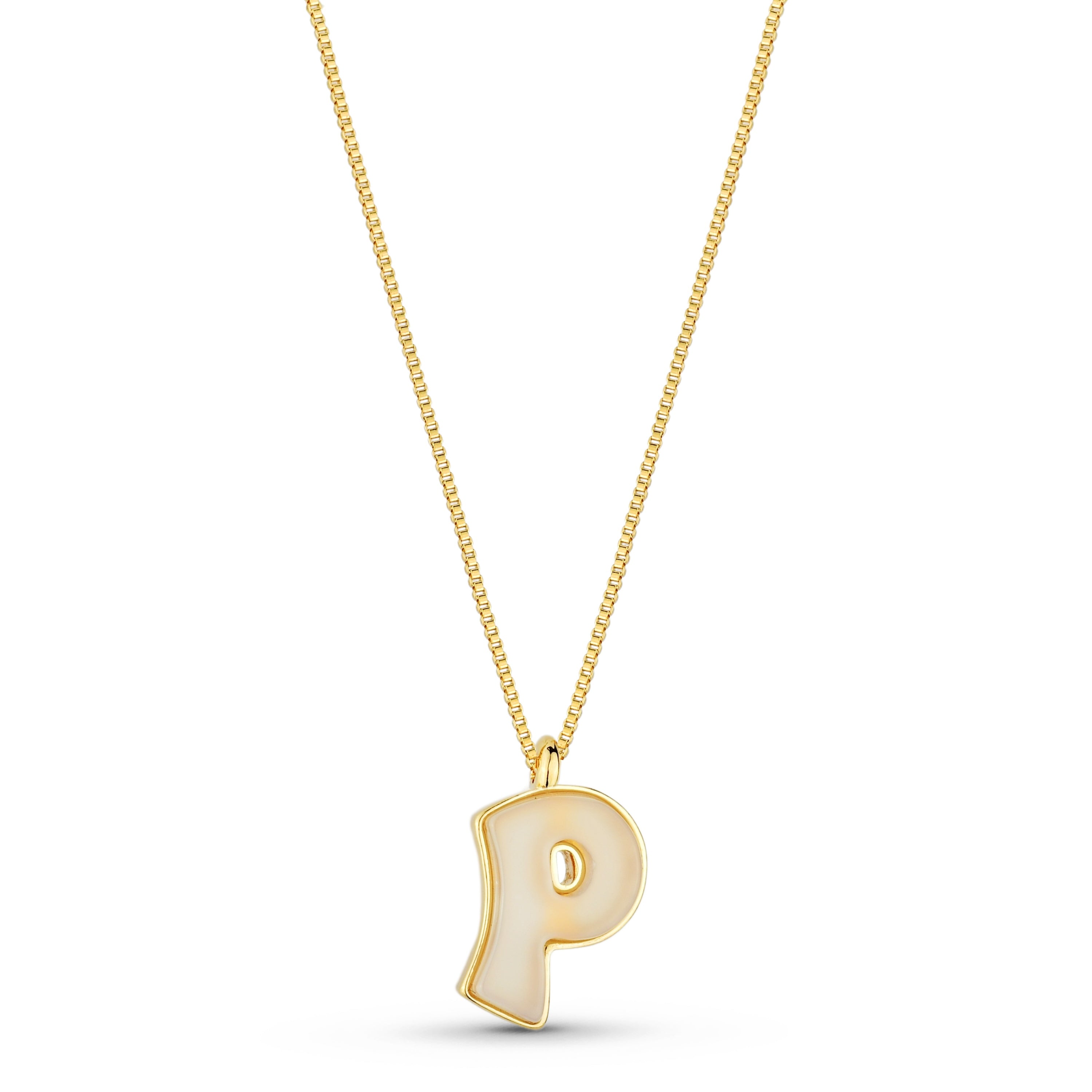 Letter P with White Agata