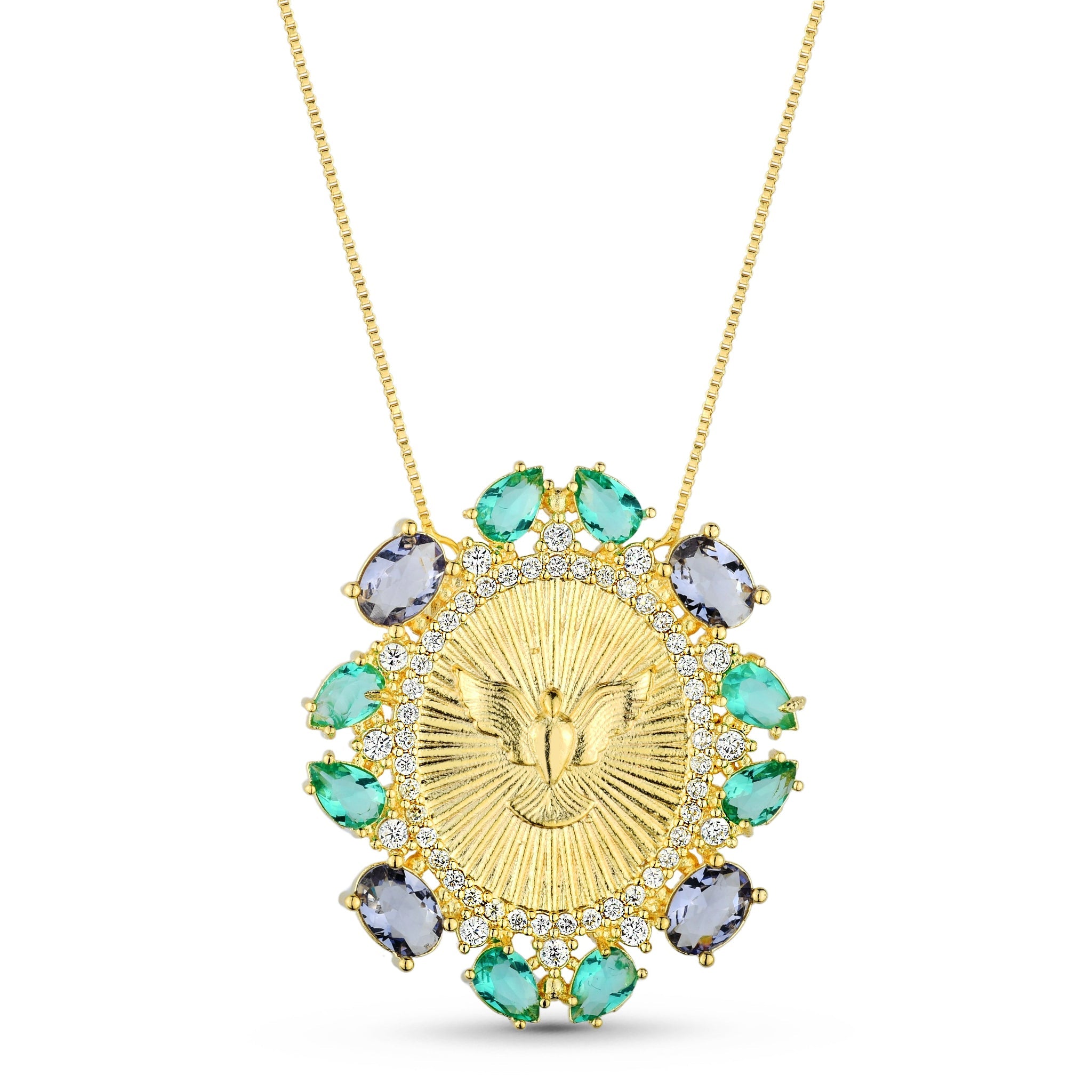 Peace, necklace in 18k gold filled on palladium base