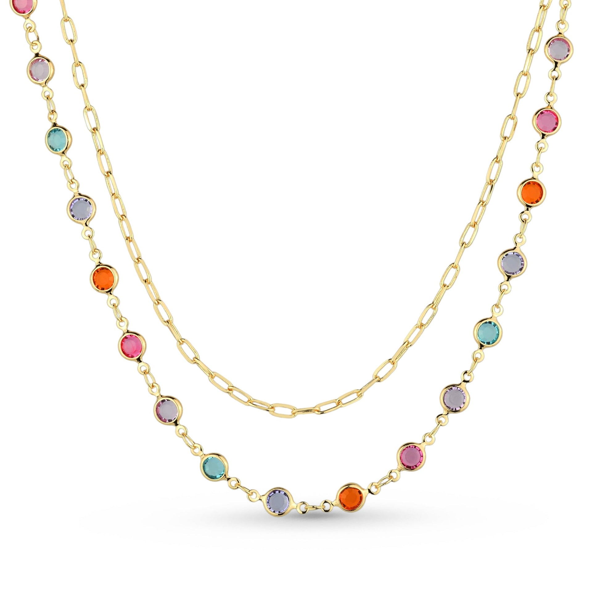 Kaleidoscope Magic, necklace in 18k gold filled on palladium base