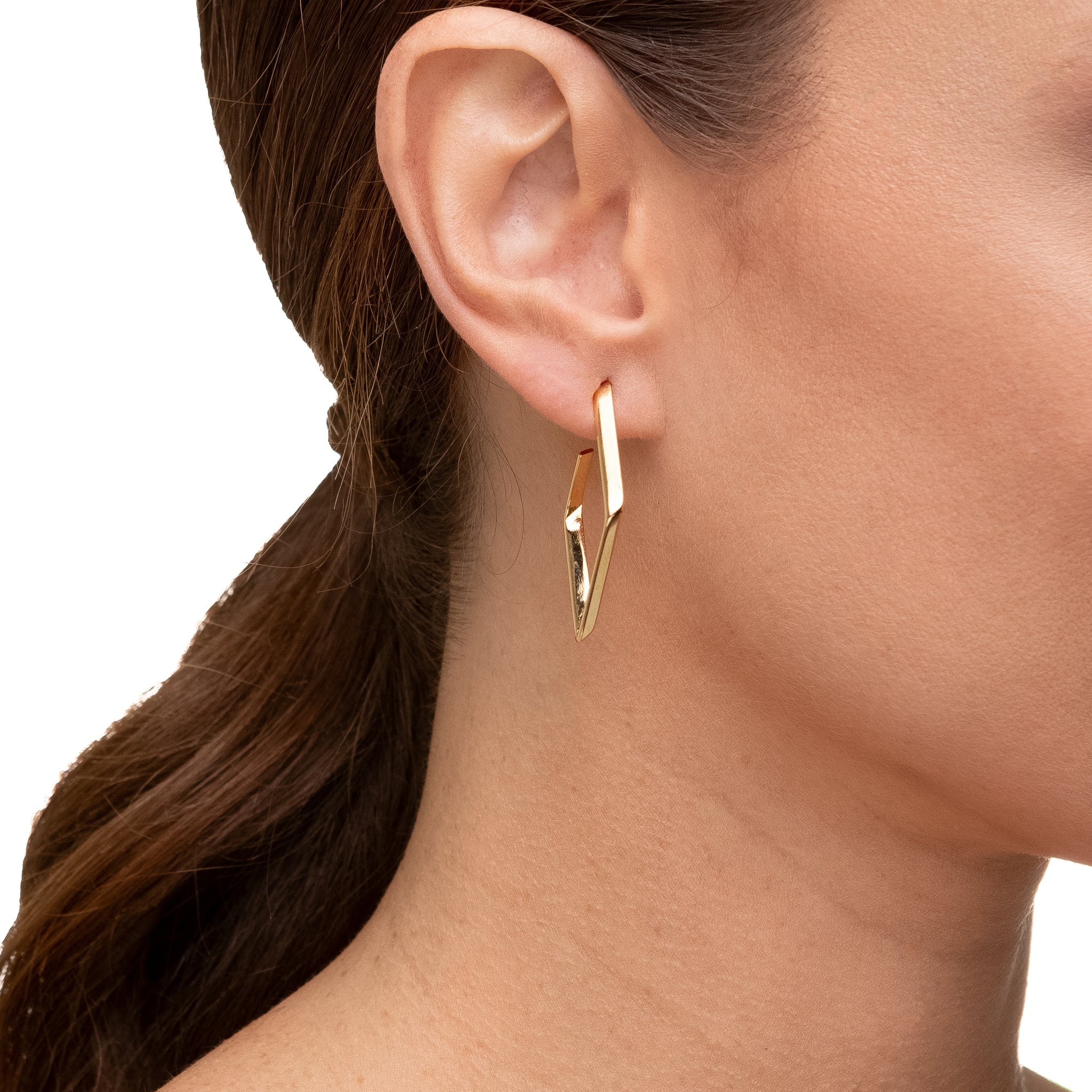 Chic Gold Symphony, earrings in 18k gold filled on palladium base - view 2