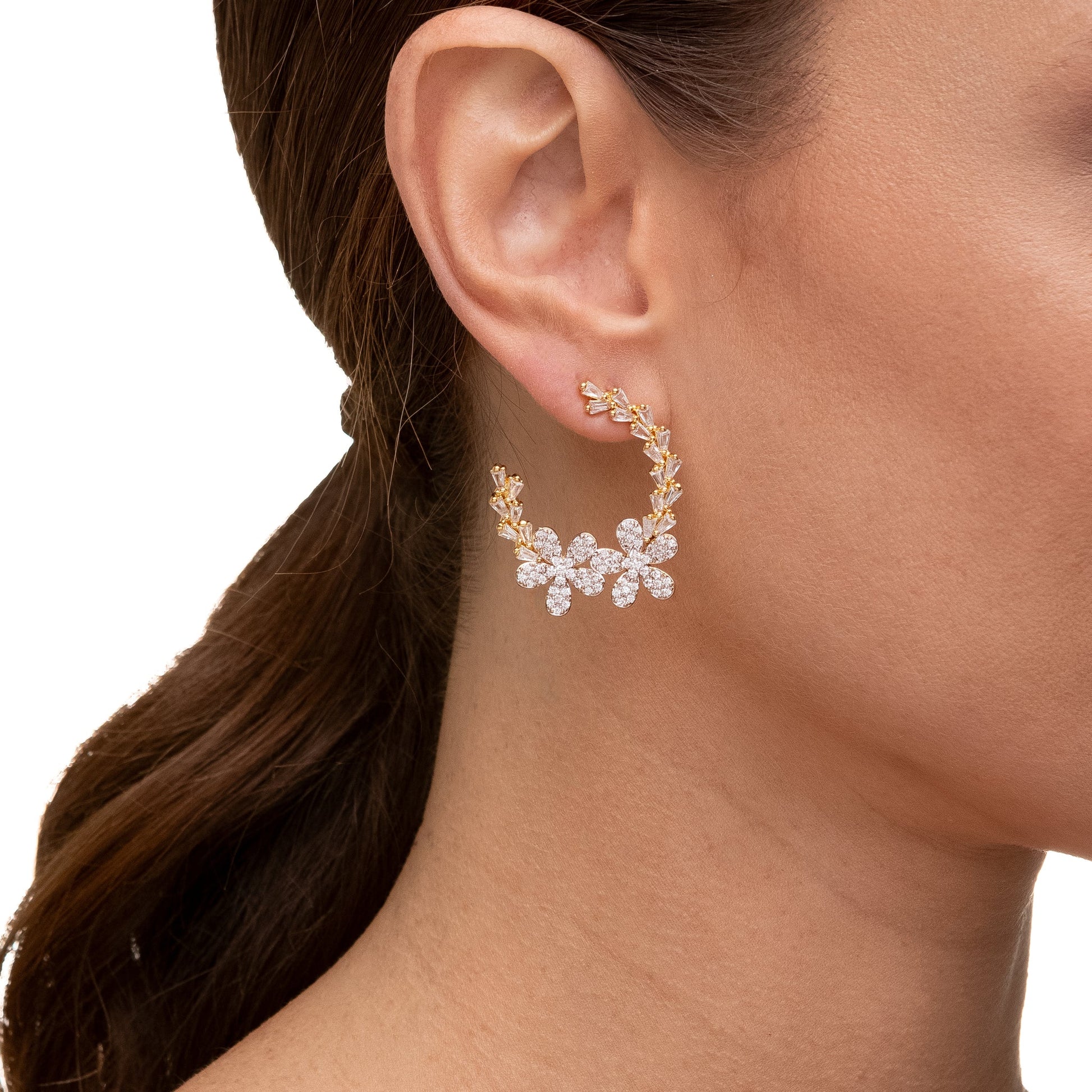 Enchanted Emotions, earrings in 18k gold filled on palladium base - view 2