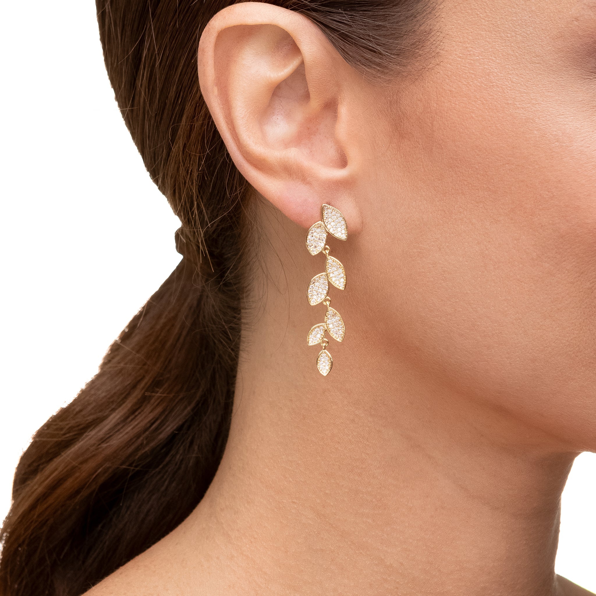Tender Touch, earrings in 18k gold filled on palladium base - view 2