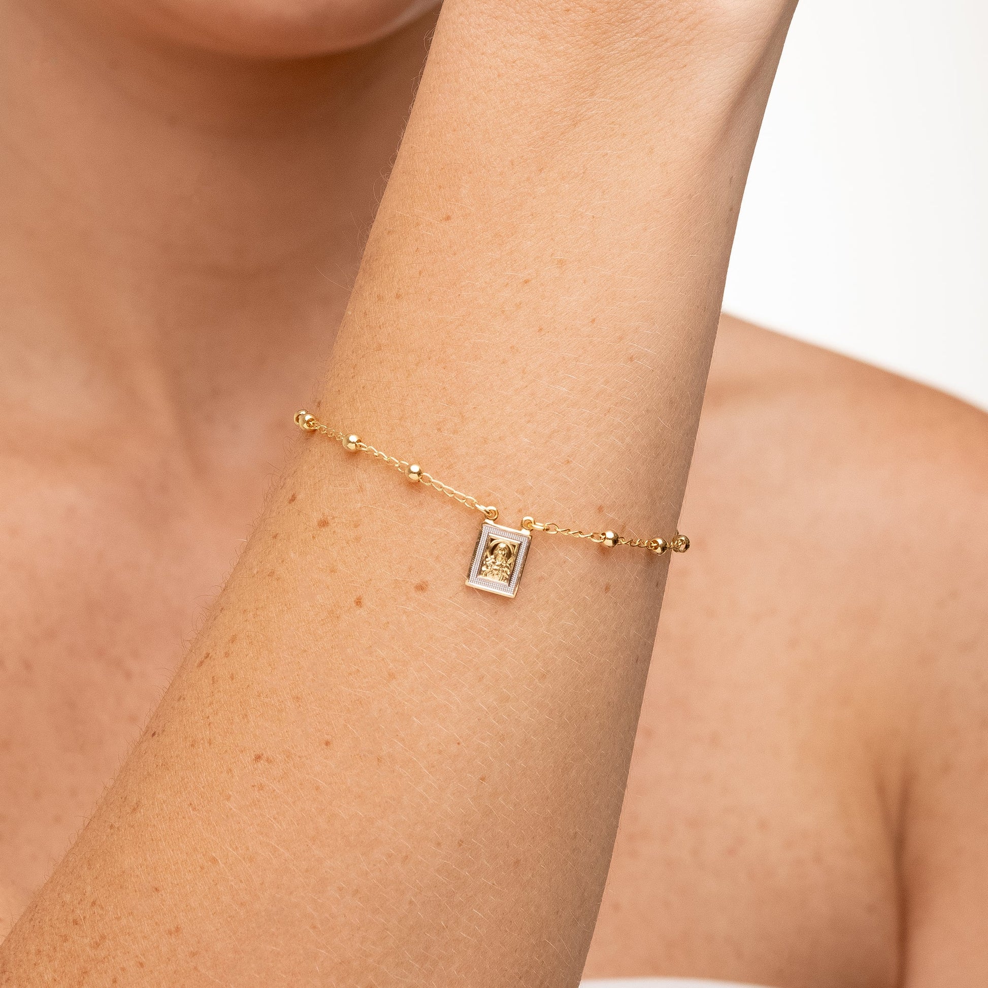 Holy Touch, bracelet in 18k gold filled on palladium base - view 2
