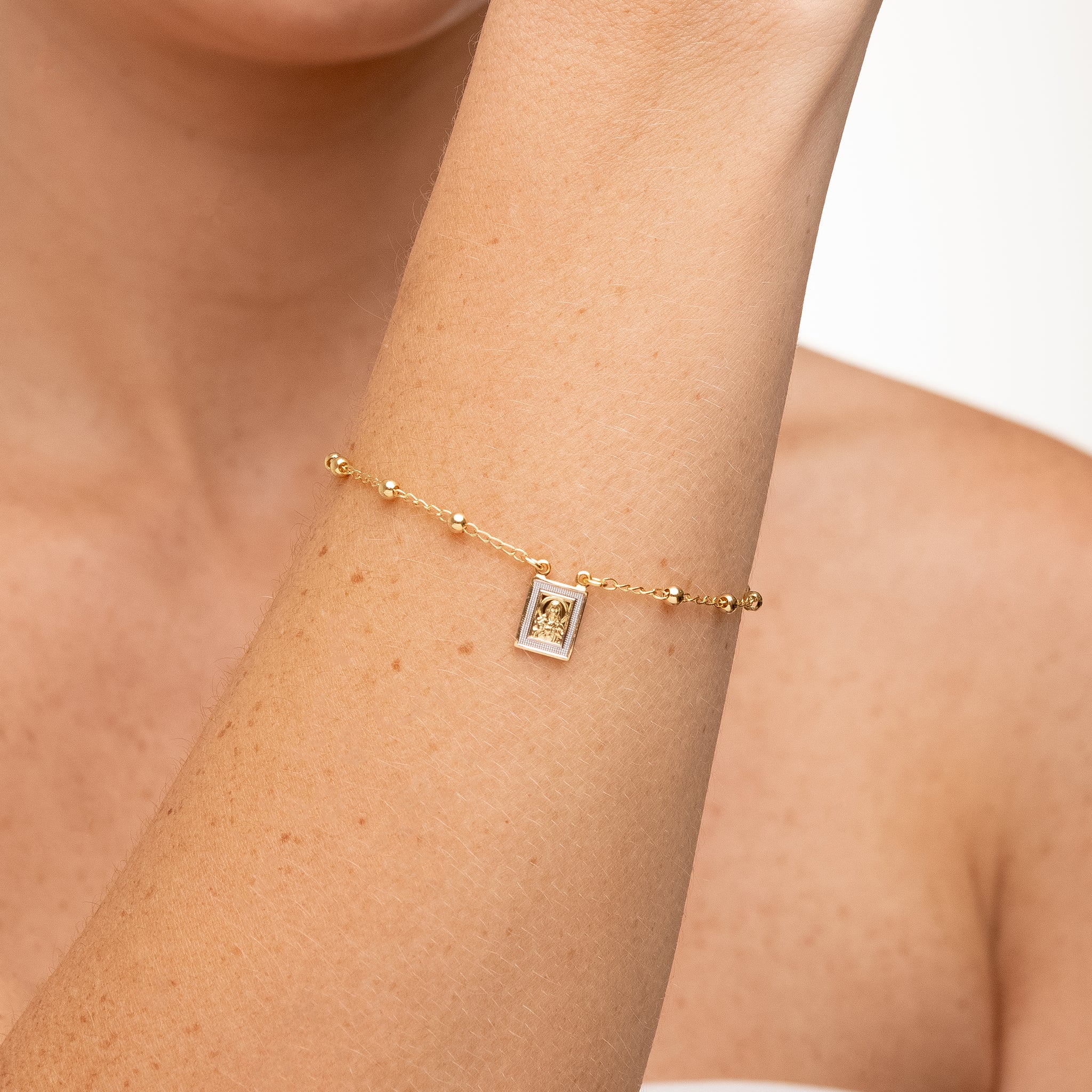 Holy Touch, bracelet in 18k gold filled on palladium base - view 2
