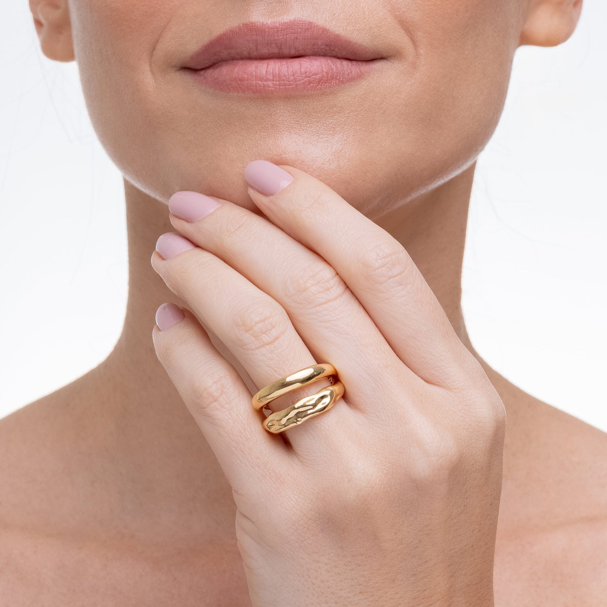 Delicate Strength, ring in 18k gold filled on palladium base - view 2