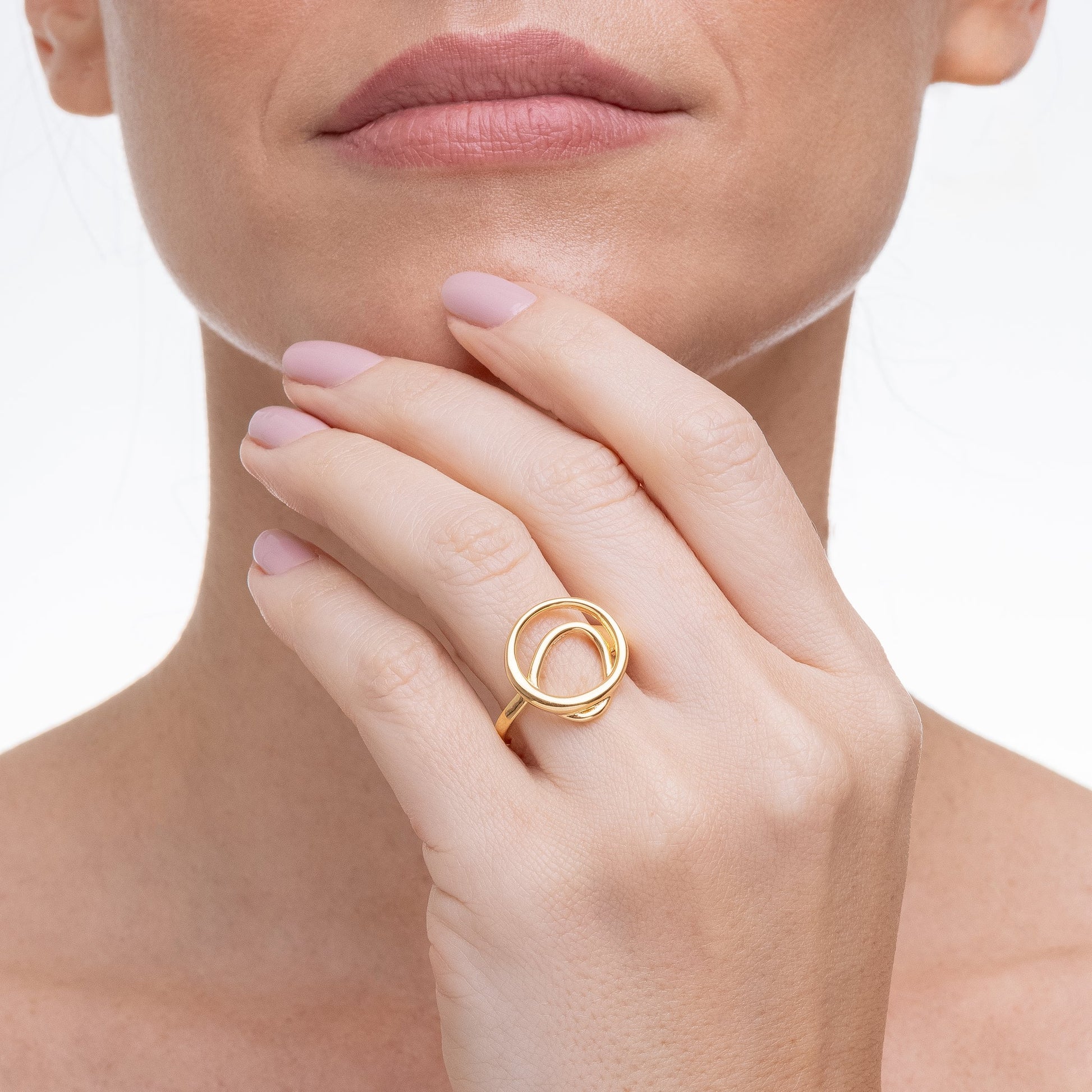 Shadows of Selena, ring in 18k gold filled on palladium base - view 2