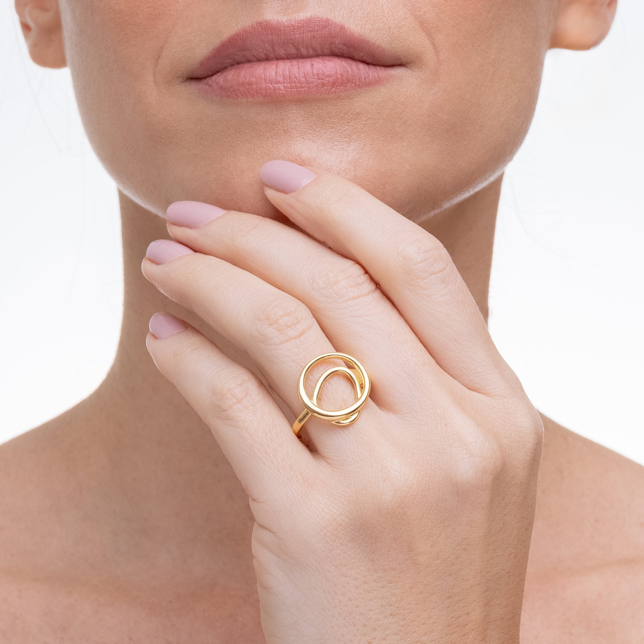 Shadows of Selena, ring in 18k gold filled on palladium base - view 2
