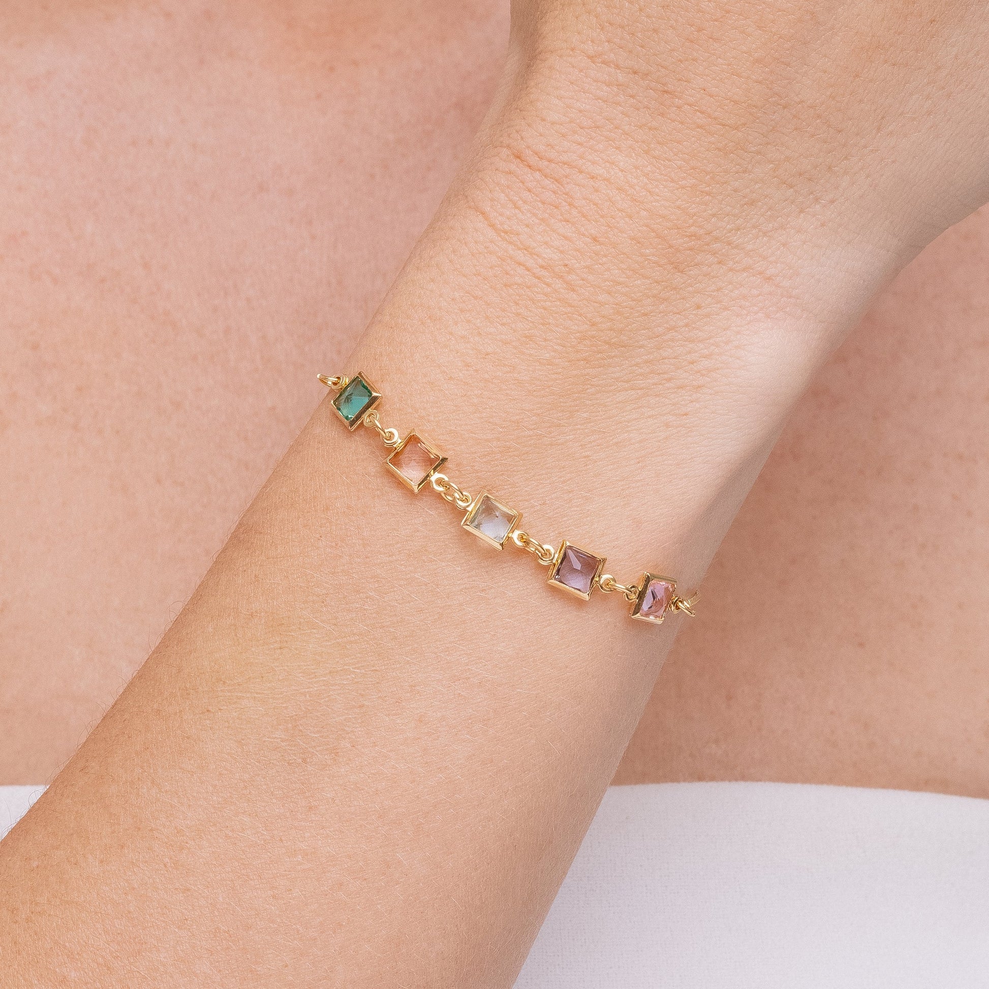 Kaleidoscope Cubique, bracelet in 18k gold filled on palladium base - view 2