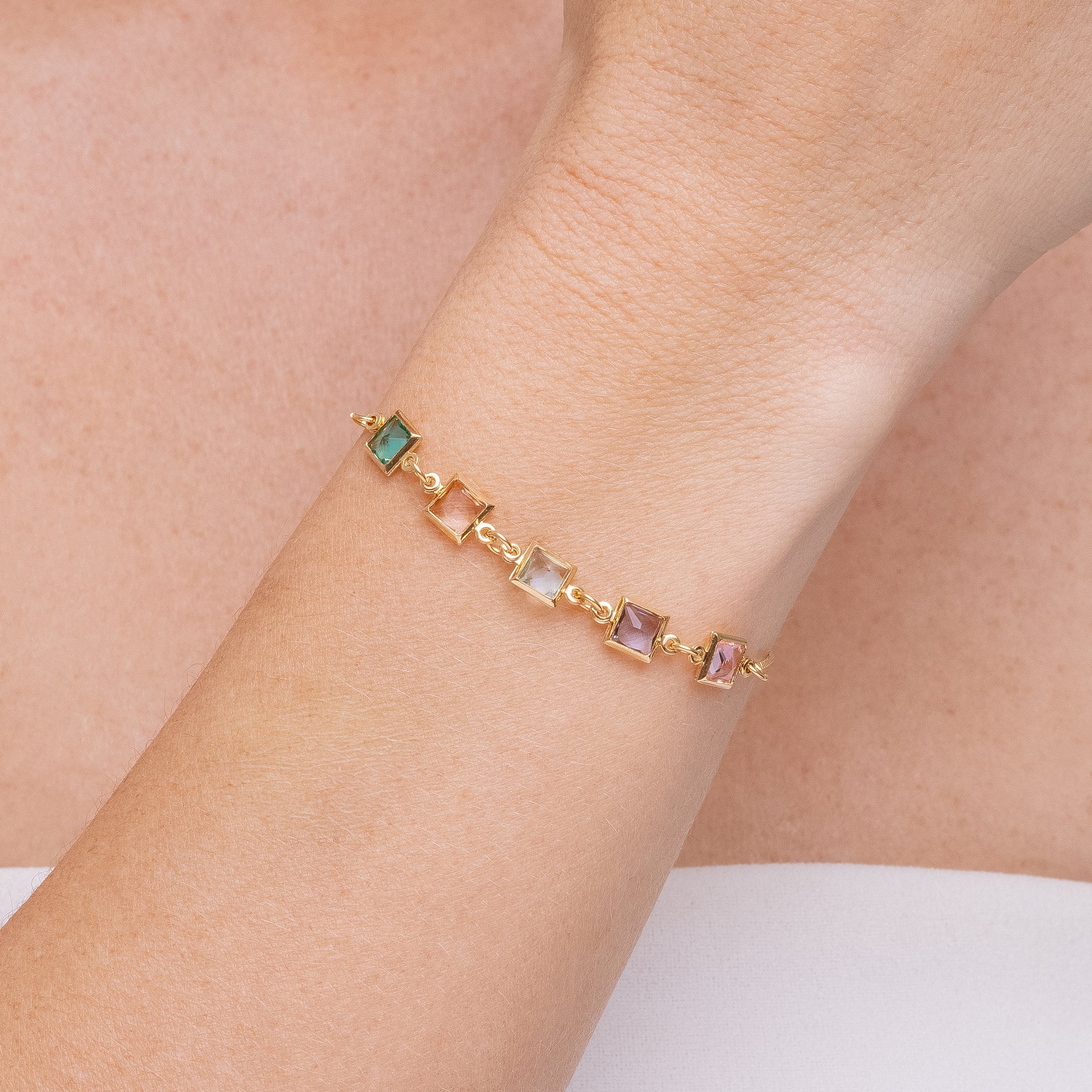 Kaleidoscope Cubique, bracelet in 18k gold filled on palladium base - view 2