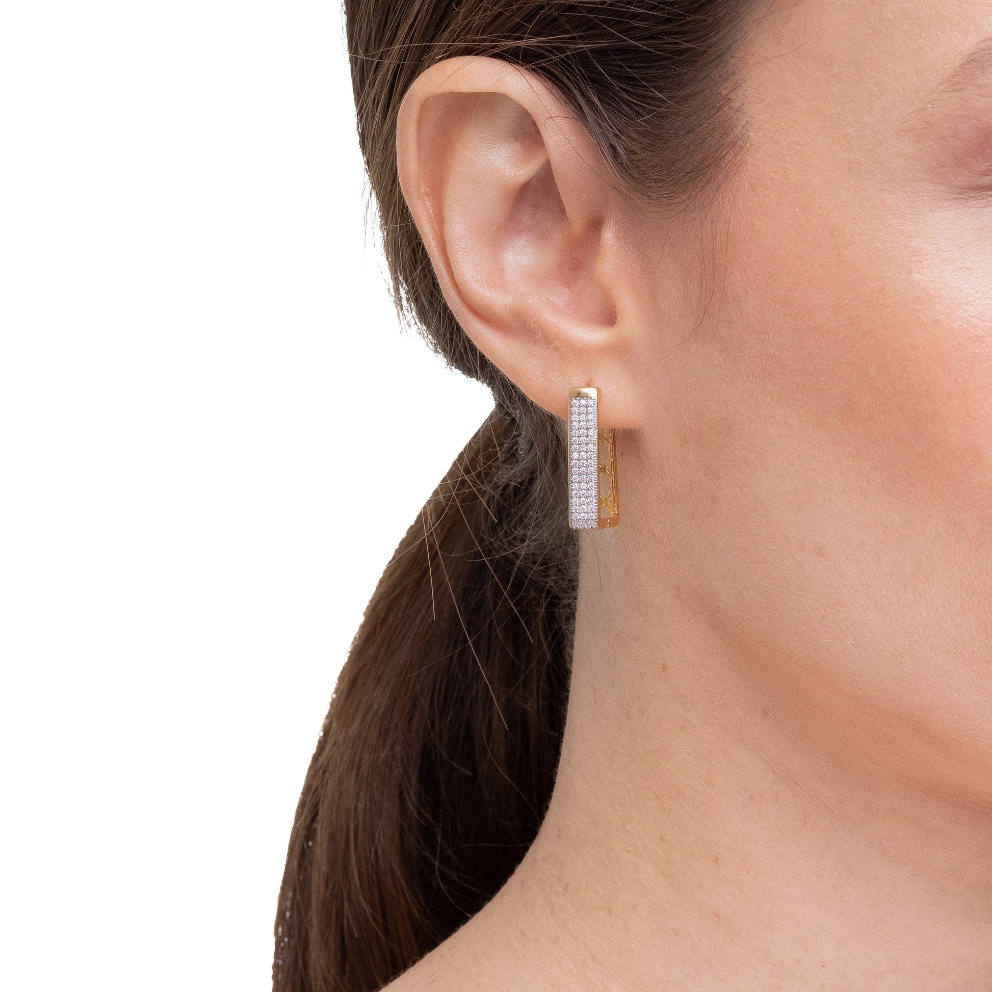 Strength & Elegance, earrings in 18k gold filled on palladium base - view 2