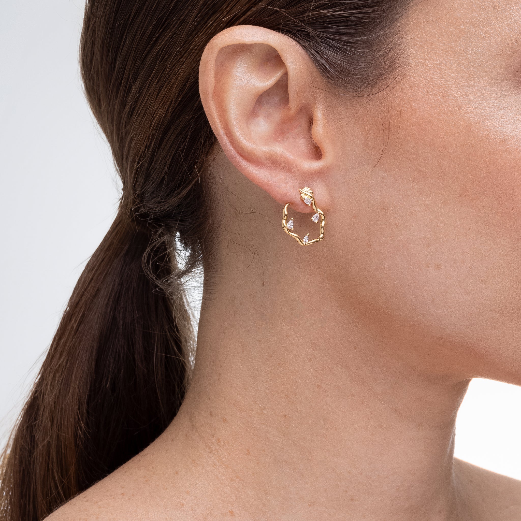 Nature's Sparks, earrings in 18k gold filled on palladium base - view 2
