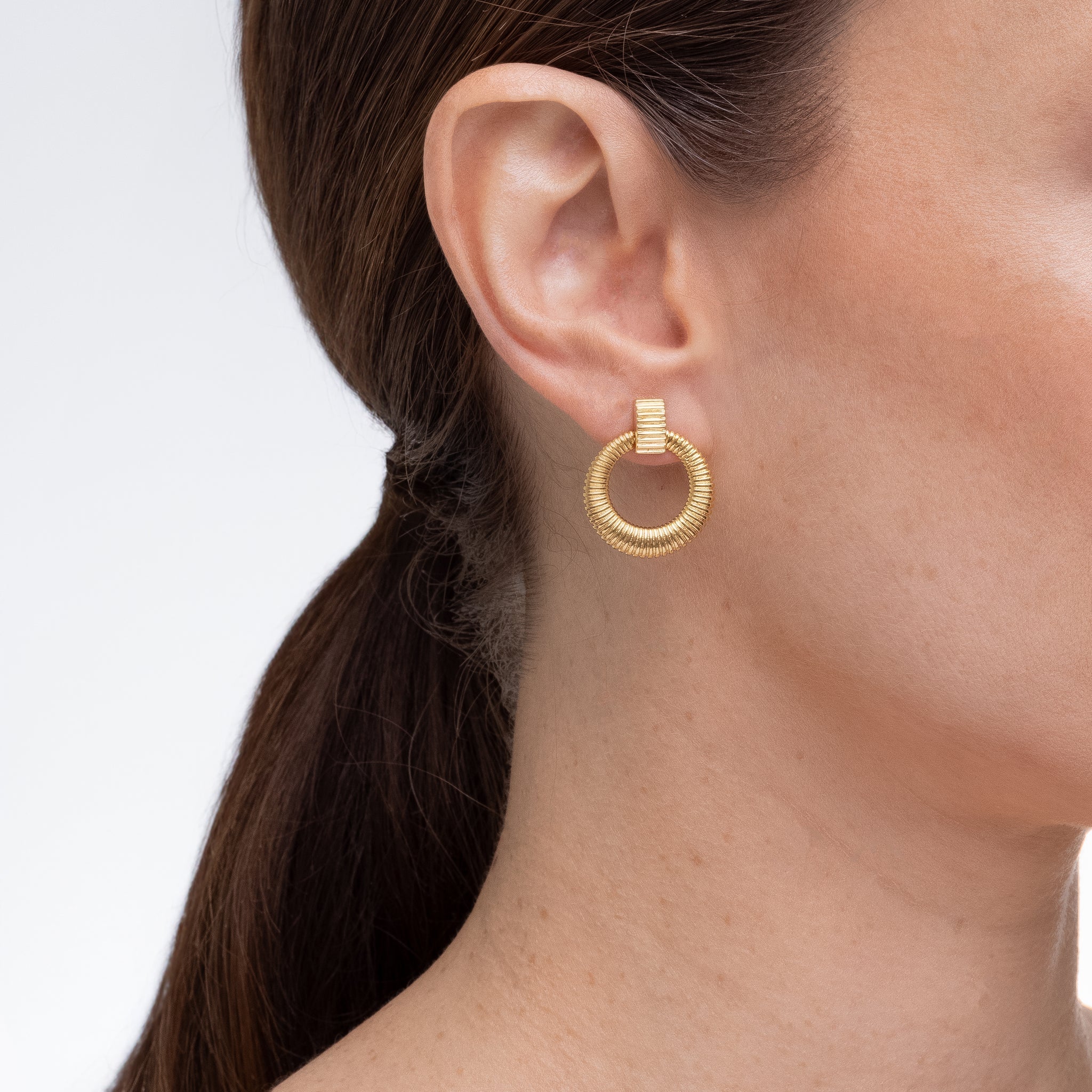 Omega of Confidence, earrings in 18k gold filled on palladium base - view 2