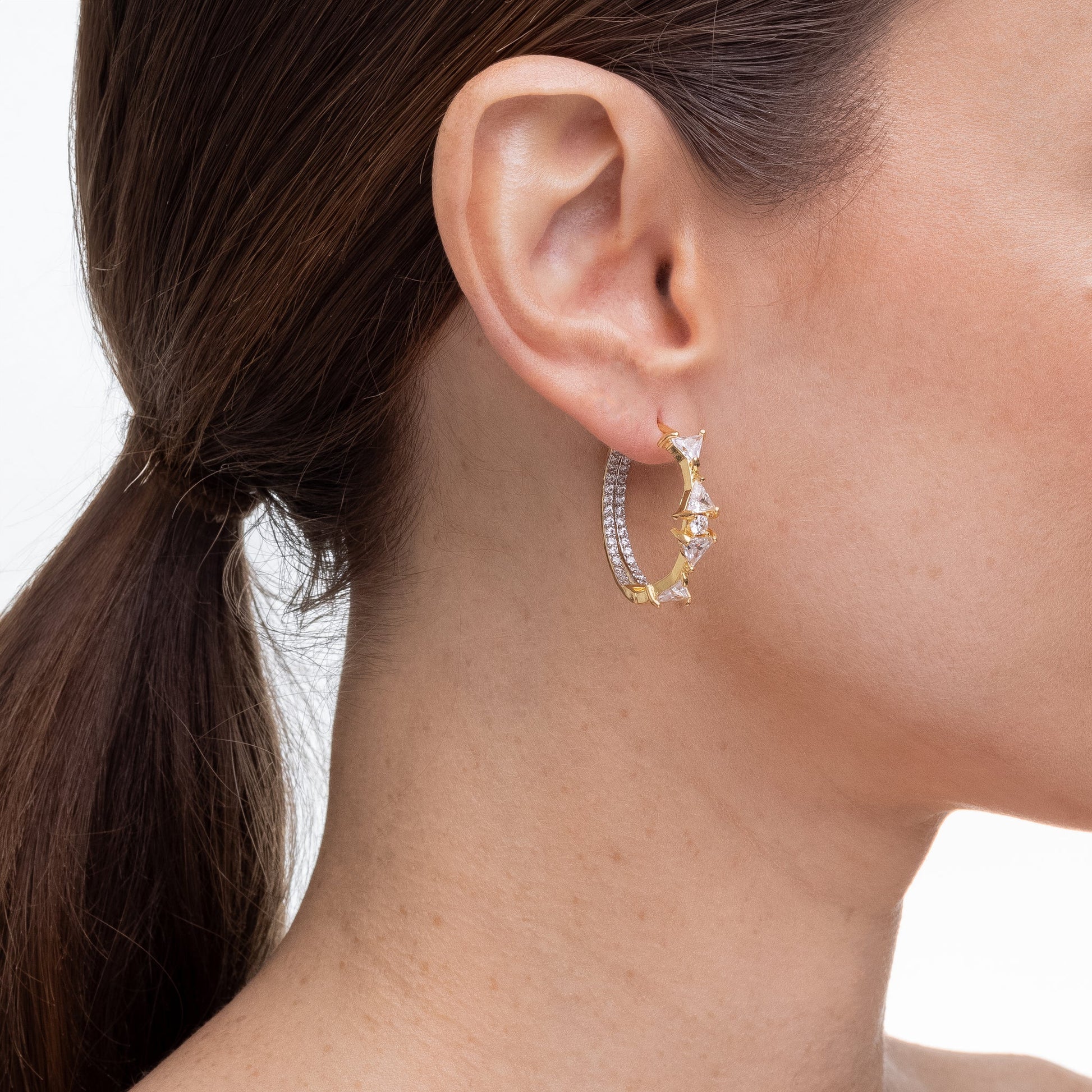 Royal Perfection II, earrings in 18k gold filled on palladium base - view 2