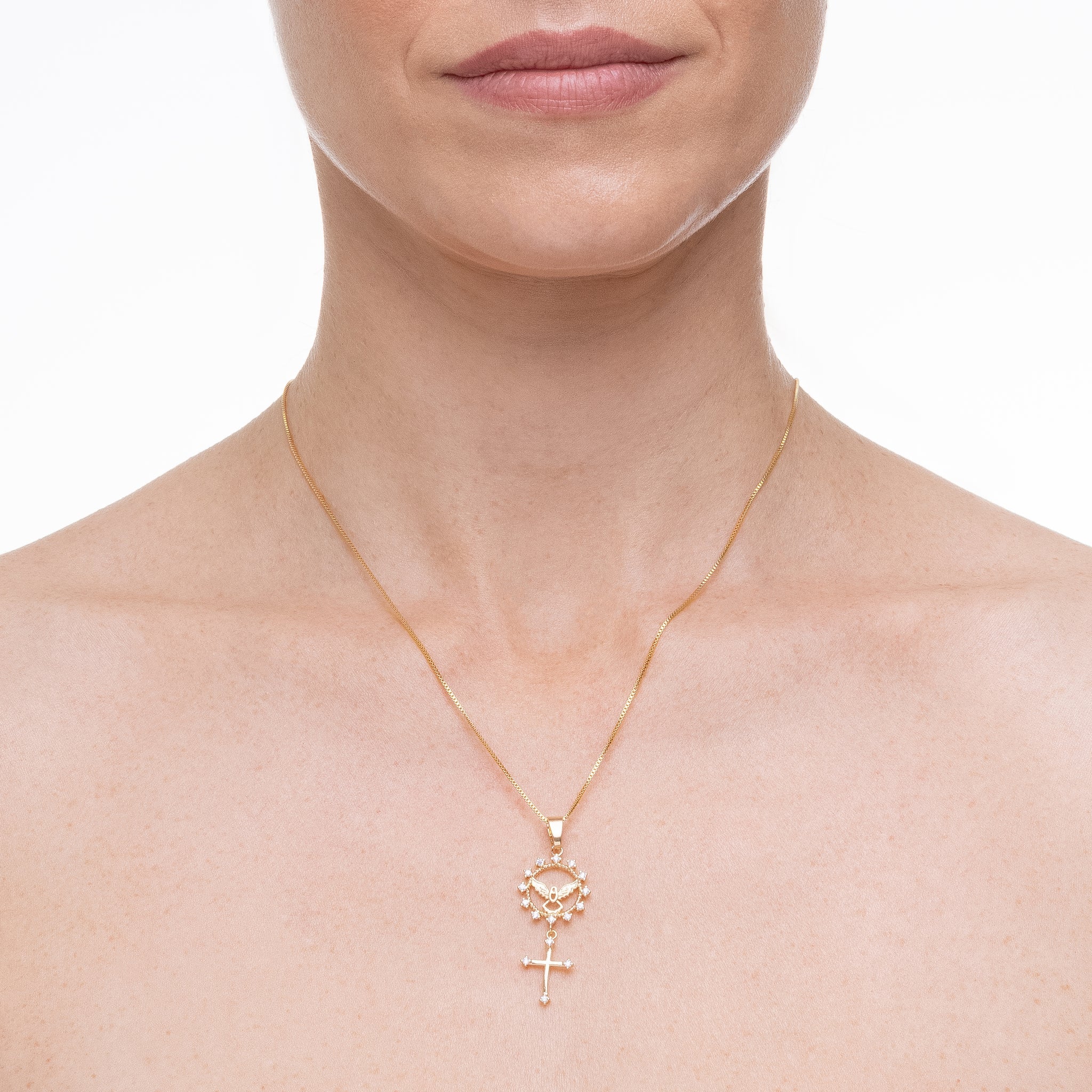 Graceful Devotion, necklace in 18k gold filled on palladium base - view 2