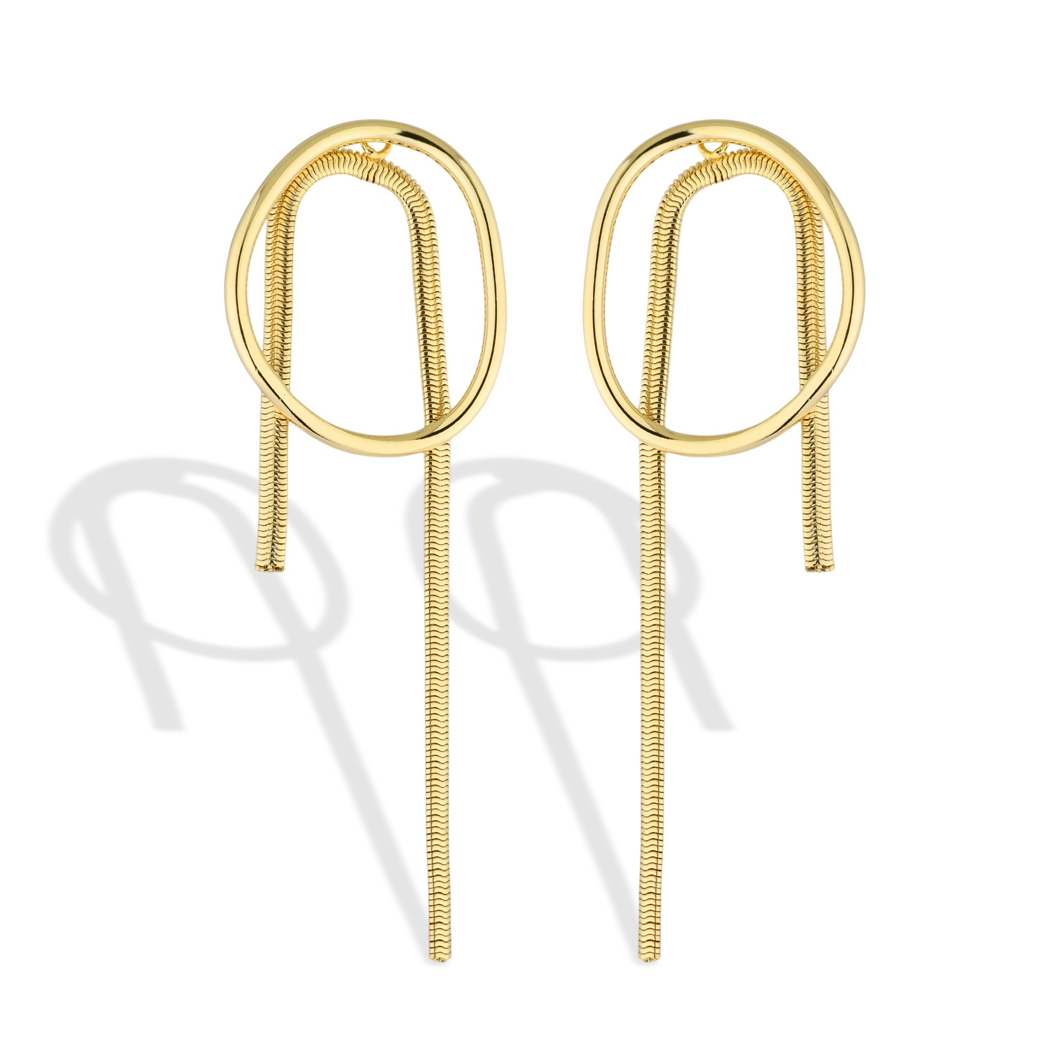 Orbit Flow Earrings in 18k gold filled on palladium base