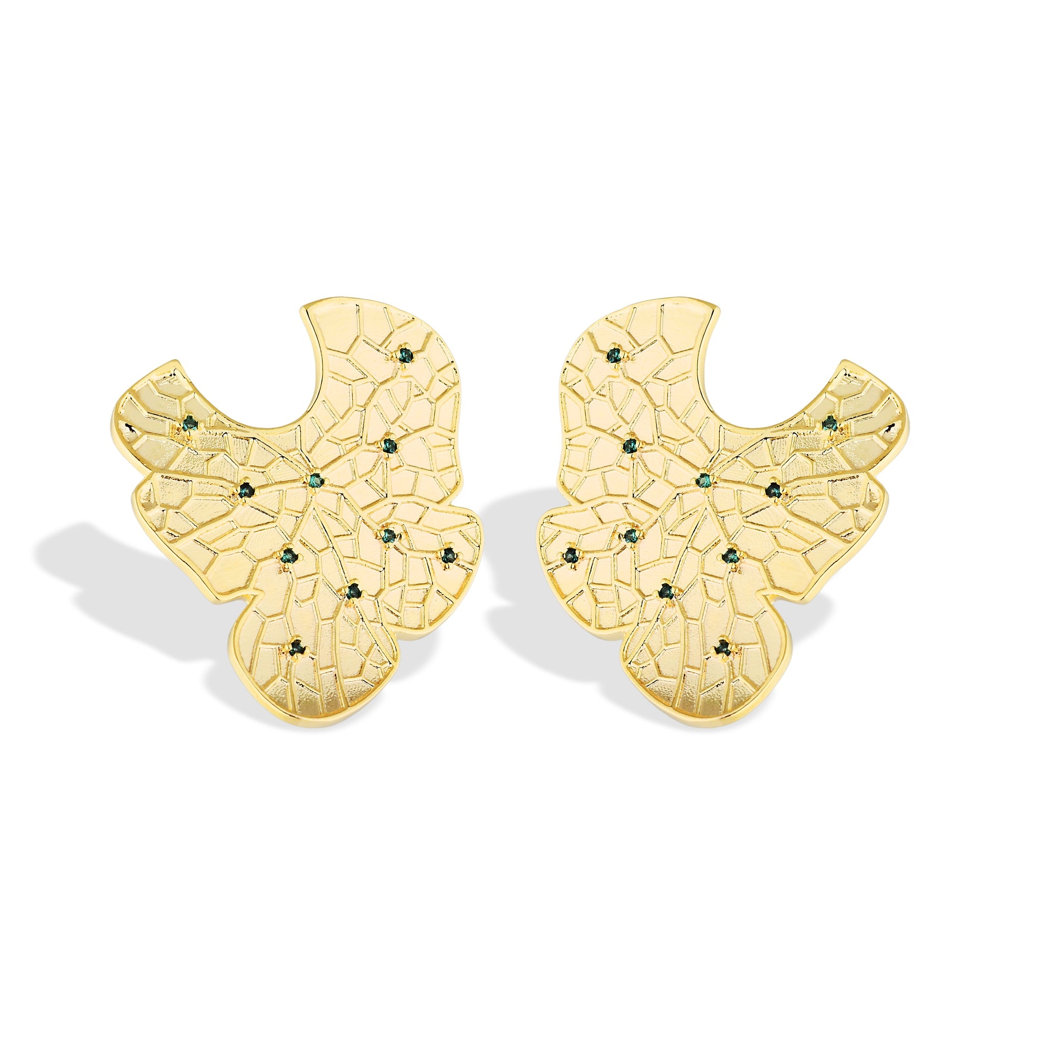 Verdant Leaf Earrings in 18k gold filled on palladium base