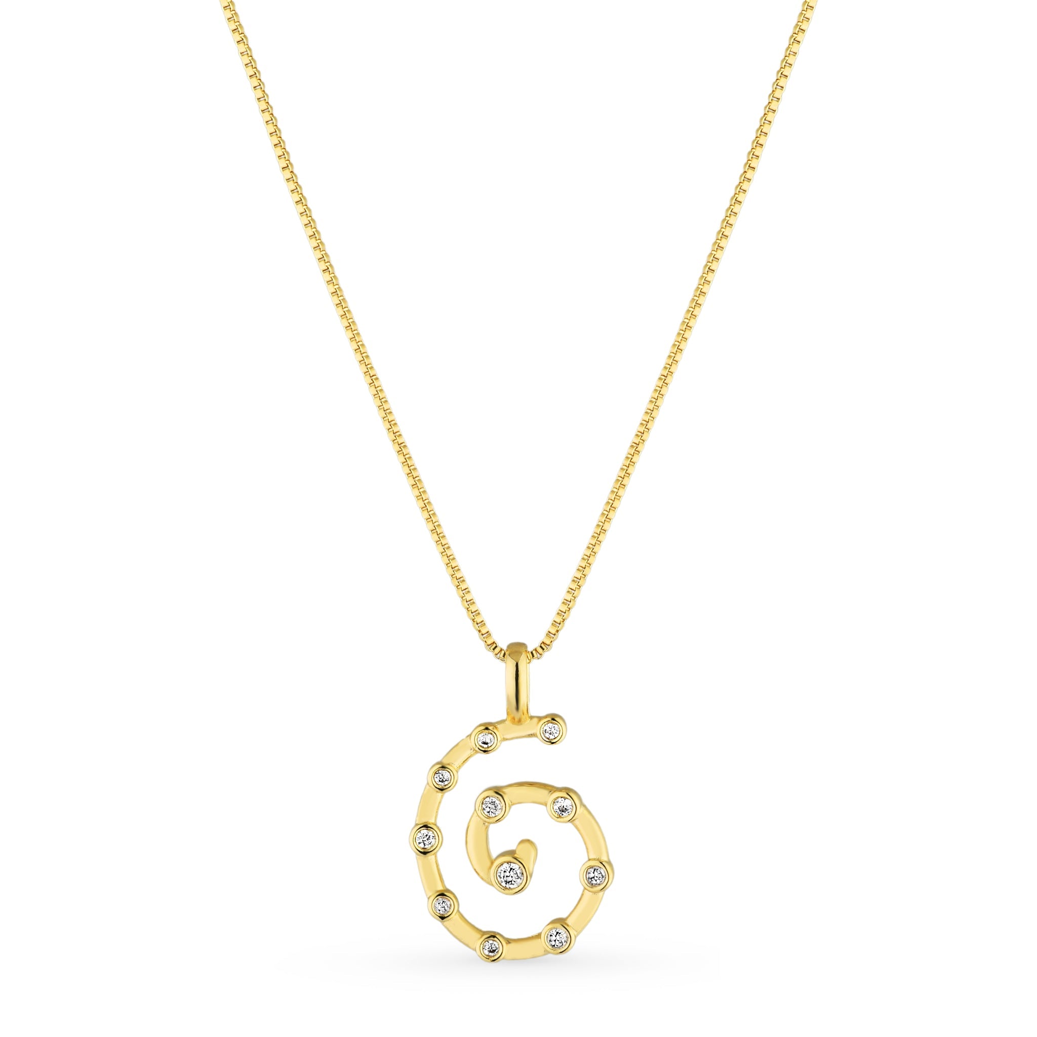 Aurea Spiral Necklace in 18k gold filled on palladium base