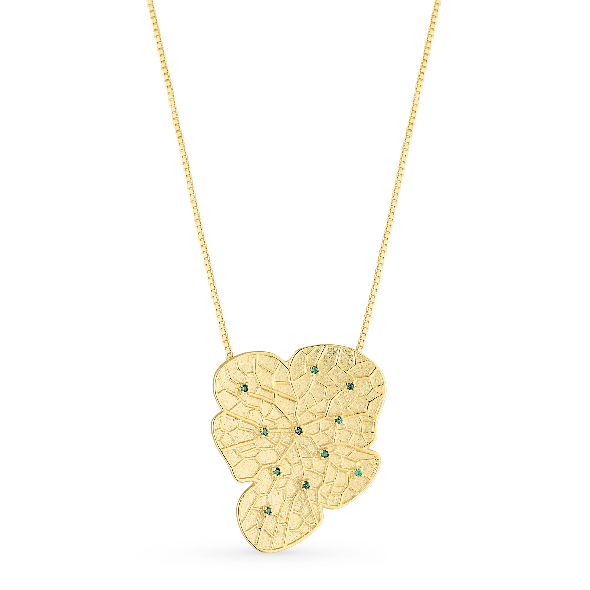 Verdant Leaf Necklace in 18k gold filled on palladium base