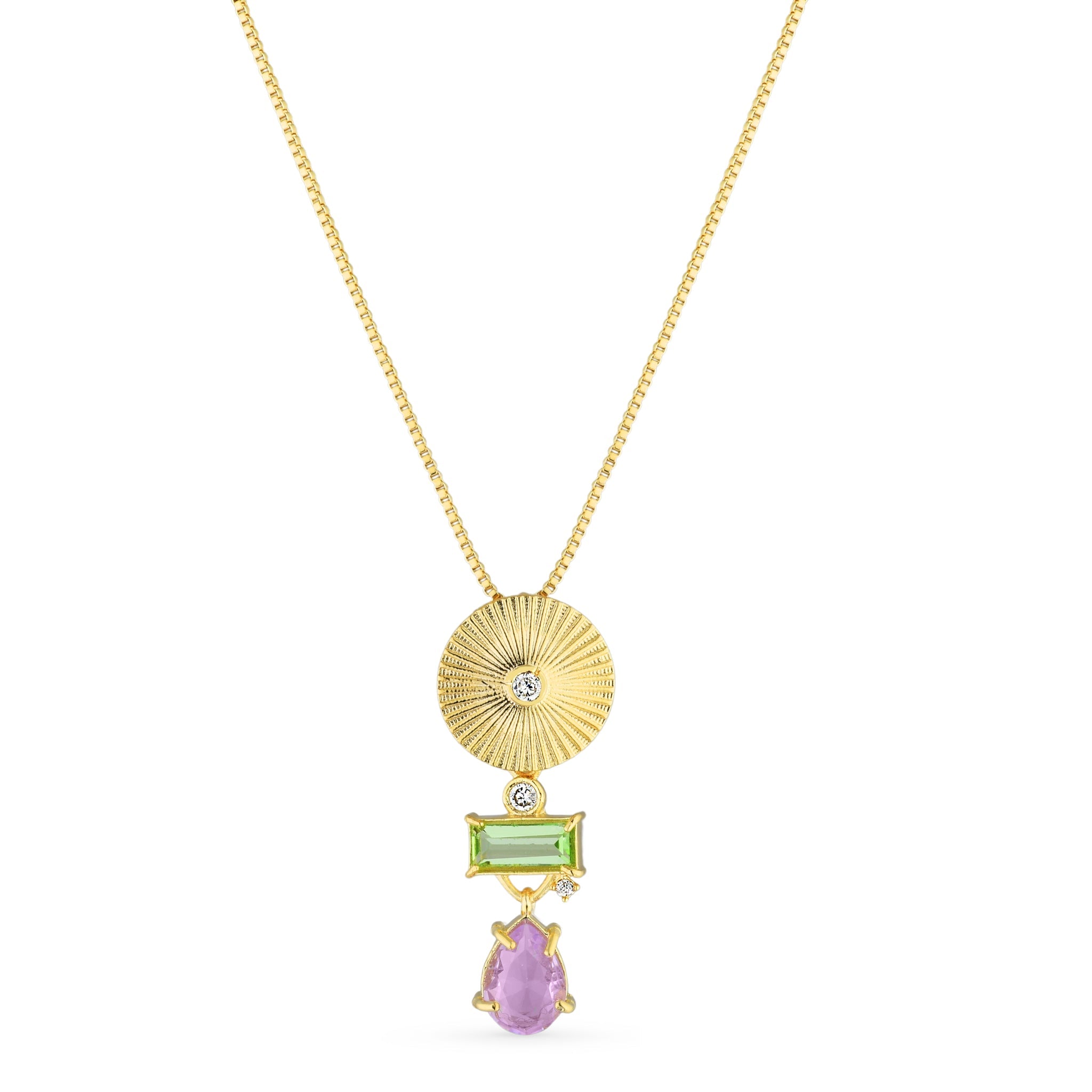 Lumière Duo Necklace in 18k gold filled on palladium base