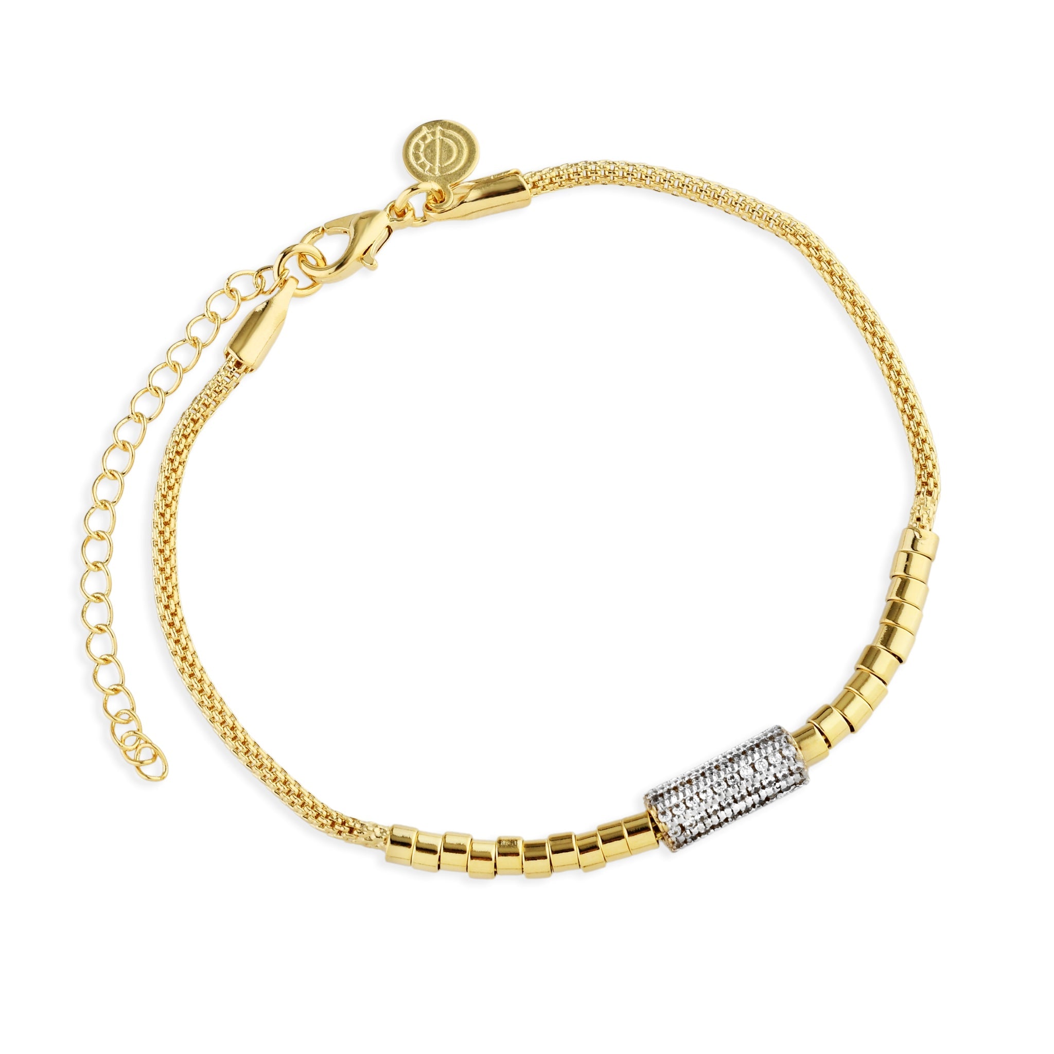 Luminous Tube Bracelet in 18k gold filled on palladium base